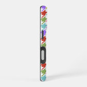 Coque iPhone 16 Multicolor Houndstooth+Motif blanc (Côté droit)