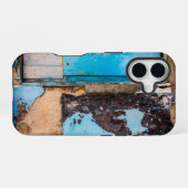 Coque iPhone 16 Mur bleu et porte (Verso Horizontal)