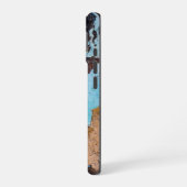 Coque iPhone 16 Mur bleu et porte (Côté gauche)