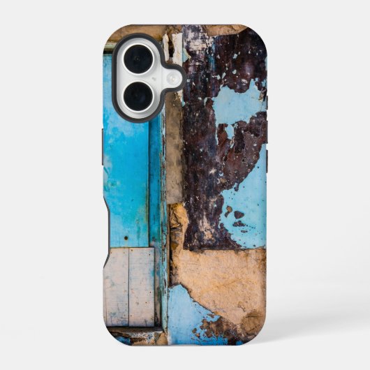 Coque iPhone 16 Mur bleu et porte (Verso)