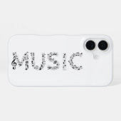 Coque iPhone 16 Music Typography Phone Case (Verso Horizontal)