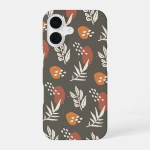 Coque iPhone 16 Muted Botanica – Feuilles Modernes Terreuses