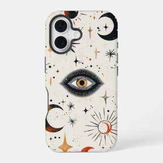 Coque iPhone 16 Mystic Moon & Stars Boho Phone Case