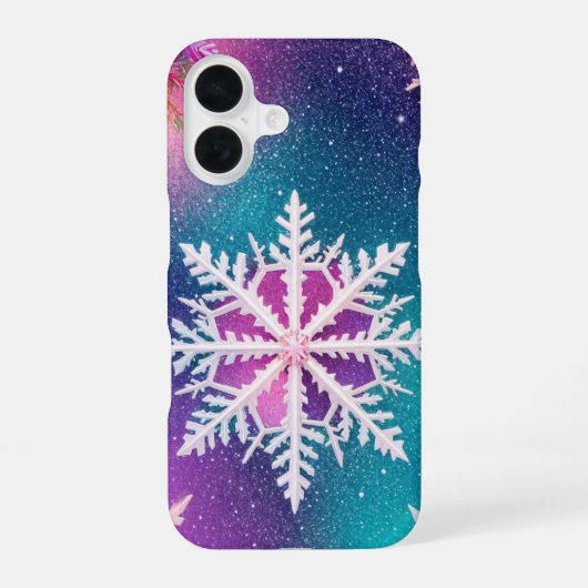 Coque iPhone 16 Mystical Snowflake and Cosmic Glow Phone Case (Verso)