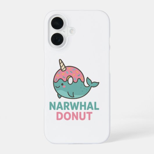Coque iPhone 16 Narwhal Donut Phone Case (Verso)
