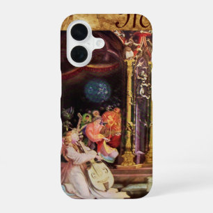 Coque iPhone 16 NATIVITÉ AVEC LES ANGES - MAGIE DE NOËL monogramme