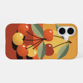 Coque iPhone 16 Nature morte vintage cerise (Verso Horizontal)