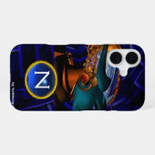 Coque iPhone 16 NEMES /HYPER ANDROID, Monogramme de science-fictio (Verso Horizontal)