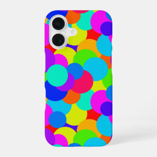 Coque iPhone 16 Neon Rainbow Fun Bubles