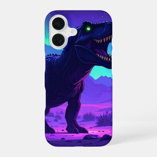 Coque iPhone 16 Neon T-Rex (Verso)