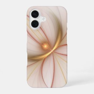Coque iPhone 16 Noblement cuivre et or Art fractal abstrait modern
