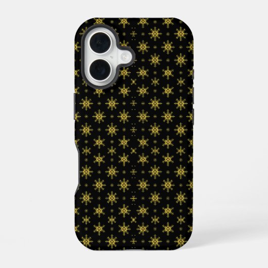 Coque iPhone 16 Noël Flocon de Neige Moderne (Verso)
