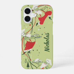 Coque iPhone 16 Noël vintage, Père Noël chef avec dîner