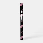 Coque iPhone 16 Nœuds mignons rose et noir (Côté gauche)