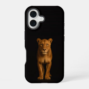 Coque iPhone 16 Noir 4 Luxe iPhone 16 Mate, Noble Lioness