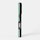 Coque iPhone 16 Noir et vert menthe (Côté droit)