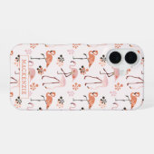 Coque iPhone 16 Nom Corail Rose Flamant (Verso Horizontal)