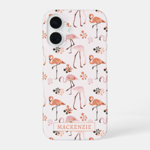 Coque iPhone 16 Nom Corail Rose Flamant