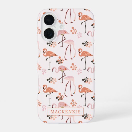 Coque iPhone 16 Nom Corail Rose Flamant (Verso)