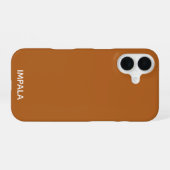 Coque iPhone 16 nom de couleur brun impala (Verso Horizontal)