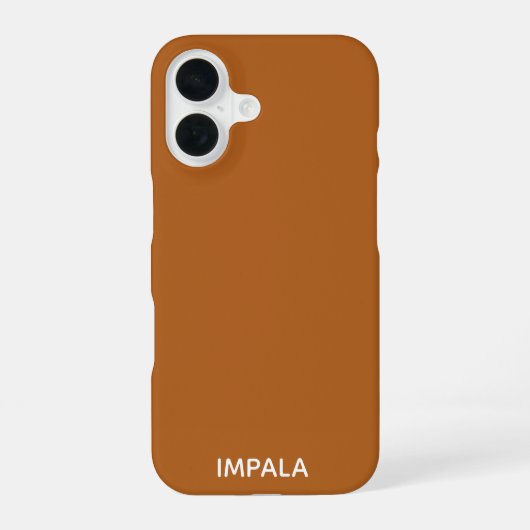 Coque iPhone 16 nom de couleur brun impala (Verso)
