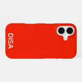Coque iPhone 16 nom de couleur Disa Red (Verso Horizontal)