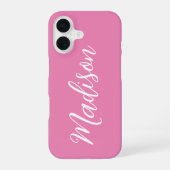 Coque iPhone 16 Nom de fille rose tendance écriture manuscrite per (Verso)