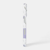 Coque iPhone 16 Nom de fleur sauvage aquarelle bleu violet (Côté droit)