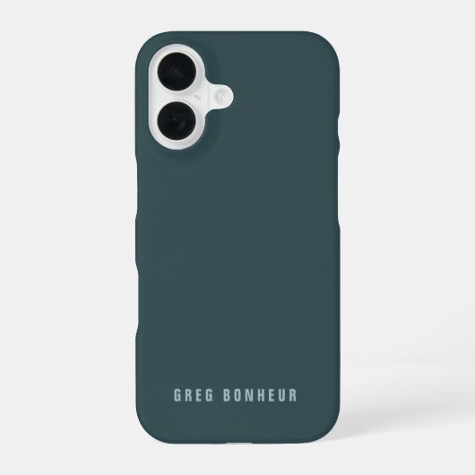 Coque iPhone 16 Nom de style moderne | Bleu gris (Verso)