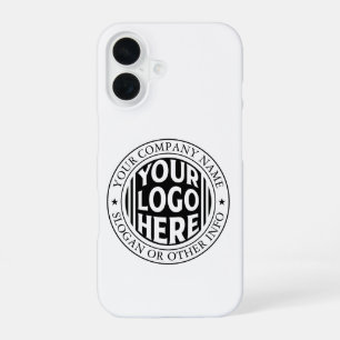Coque iPhone 16 Nom d'entreprise minimal et logo de marque personn