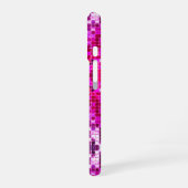Coque iPhone 16 Nom en écriture blanche sur strass rose (Côté gauche)