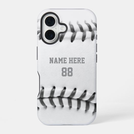 Coque iPhone 16 Nom et numéro de baseball personnalisé tendance (Verso)