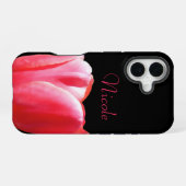 Coque iPhone 16 Nom Fleur de Tulipe en Éveil (Verso Horizontal)