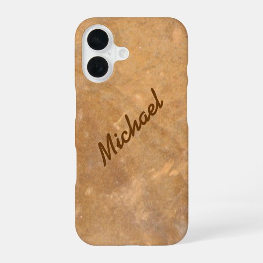 Coque iPhone 16 Nom Gold Stone Look (Verso)