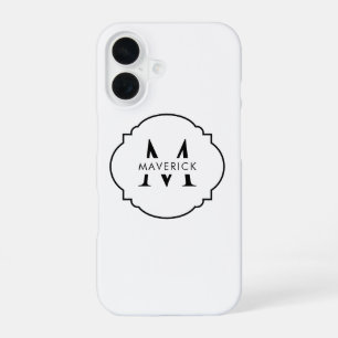 Coque iPhone 16 Nom Initial Personnalisé Élégant Voyage Moderne No