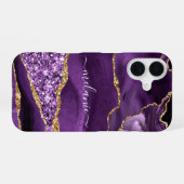 Coque iPhone 16 Nom personnalisé personnalisé Parties scintillant (Verso Horizontal)