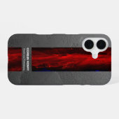 Coque iPhone 16 Nom Rouge Abstrait Texturé Résistant (Verso Horizontal)