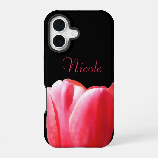 Coque iPhone 16 Nom Tulip Bloom Rising (Verso)