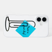 Coque iPhone 16 Note sur un trombone géant (Verso Horizontal)
