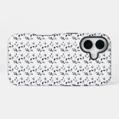 Coque iPhone 16 notes de musique blanches (Verso Horizontal)