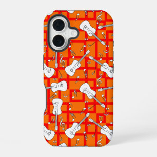 Coque iPhone 16 Notes de musique de lignes de guitare