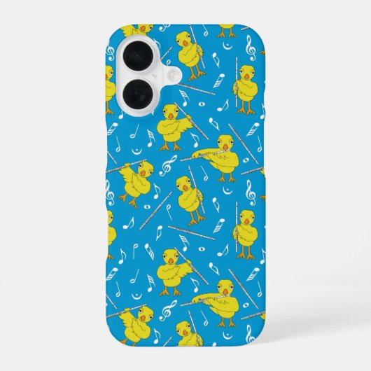 Coque iPhone 16 Notes de musique de poulet flûte (Verso)