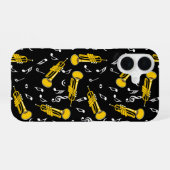 Coque iPhone 16 Notes de musique de trompette Pattern (Verso Horizontal)