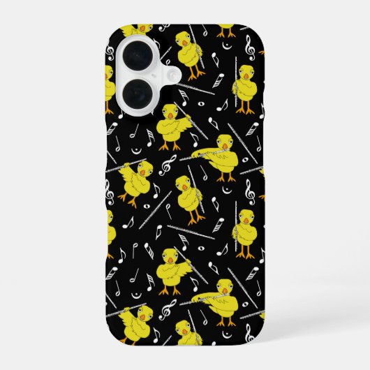 Coque iPhone 16 Notes de musique Flute Chick (Verso)