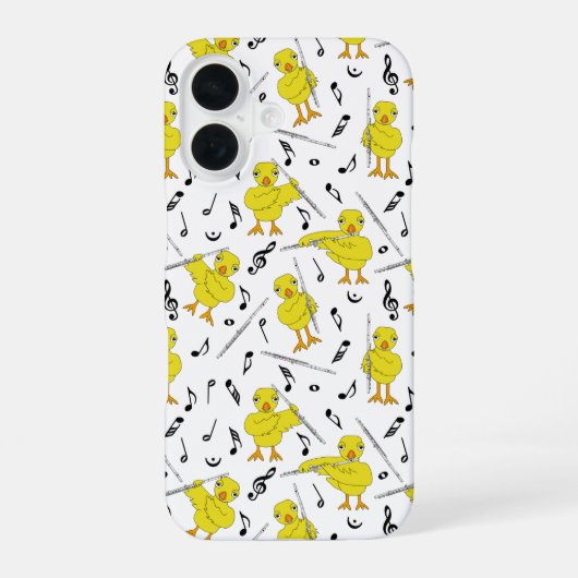 Coque iPhone 16 Notes de musique Flute Chick (Verso)