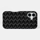 Coque iPhone 16 notes de musique noire (Verso Horizontal)