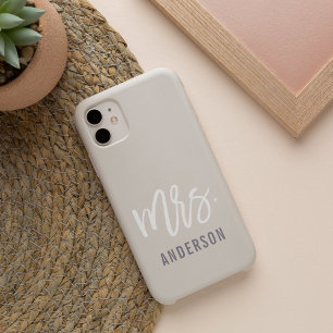 Coque iPhone 16 Nouvelle Mme Nom de Famille de la Mariée Pastel Ne