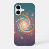 Coque iPhone 16 Nuage Cosmique de Style Rétro (Verso)