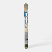 Coque iPhone 16 Nuages blancs et ciel bleu clair (Côté gauche)