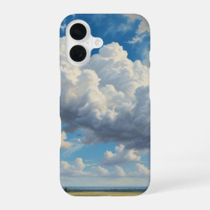 Coque iPhone 16 Nuages blancs et ciel bleu clair